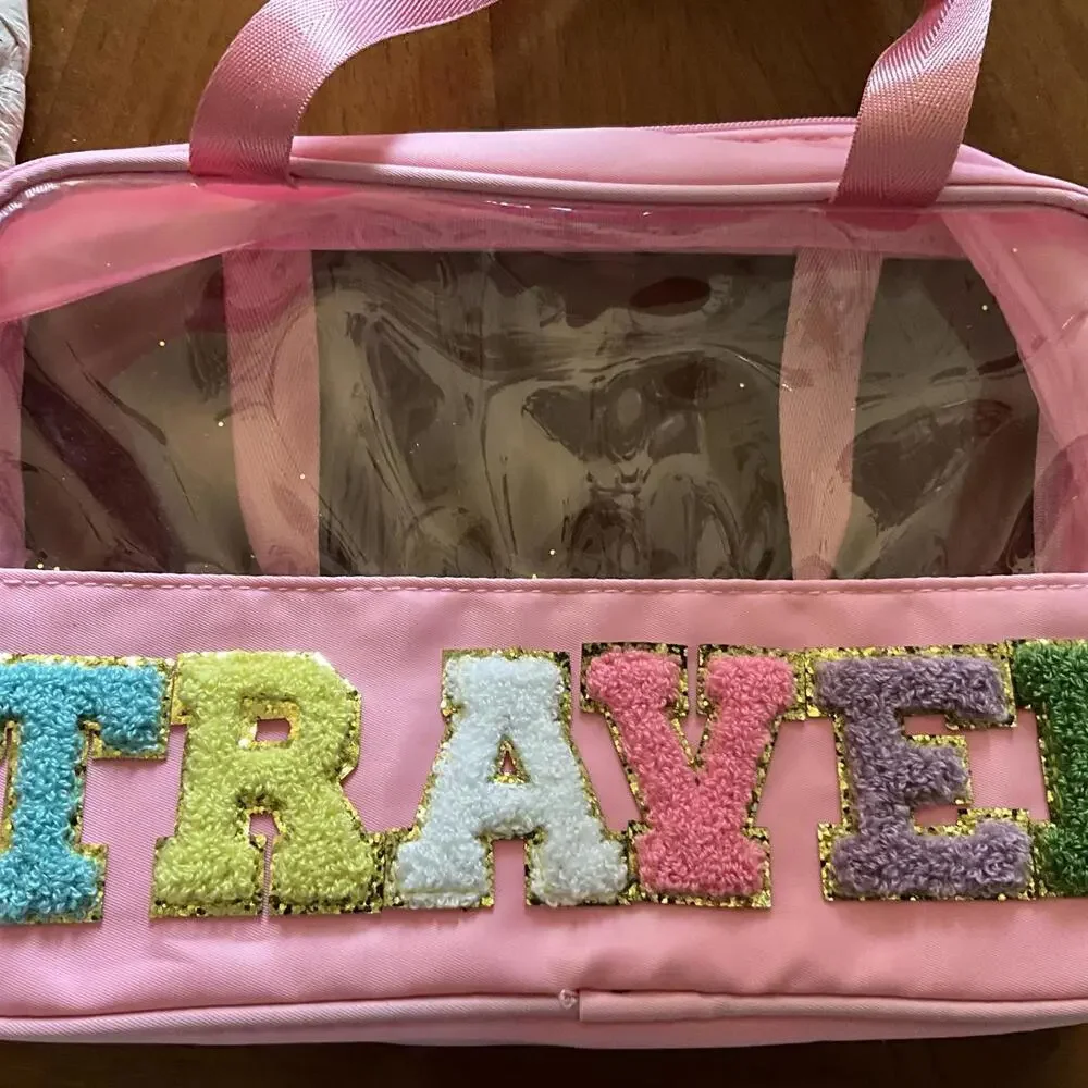 Pink Canvas Travel Cosmetic/Toiletry Bag NWT